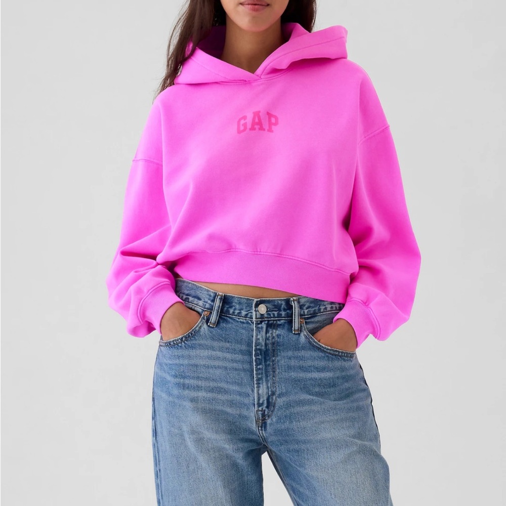 🩷🩷🩷  gap- VintageSoft Crop Logo Hoodie- size L 🩷🩷🩷